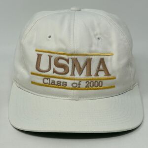 Vintage USMA Class of 2000 Hat Baseball Cap West Point 3 Bar Line The Game White